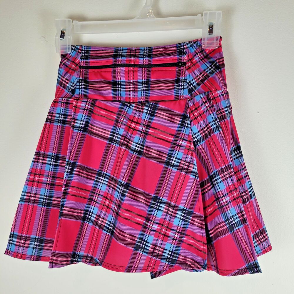 Sparkle Skirts Bolder XS Pink Plaid Running Tennis Golf Pickleball Skirt Skort